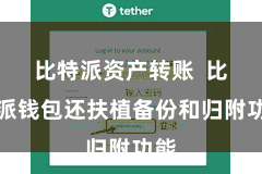 比特派资产转账 比特派钱包还扶植备份和归附功能